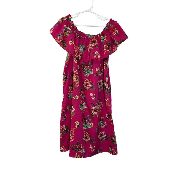 Primark Other - Primark Girls Dress Size Large 11-12 Years Hot Pink Floral Tropical Patterned